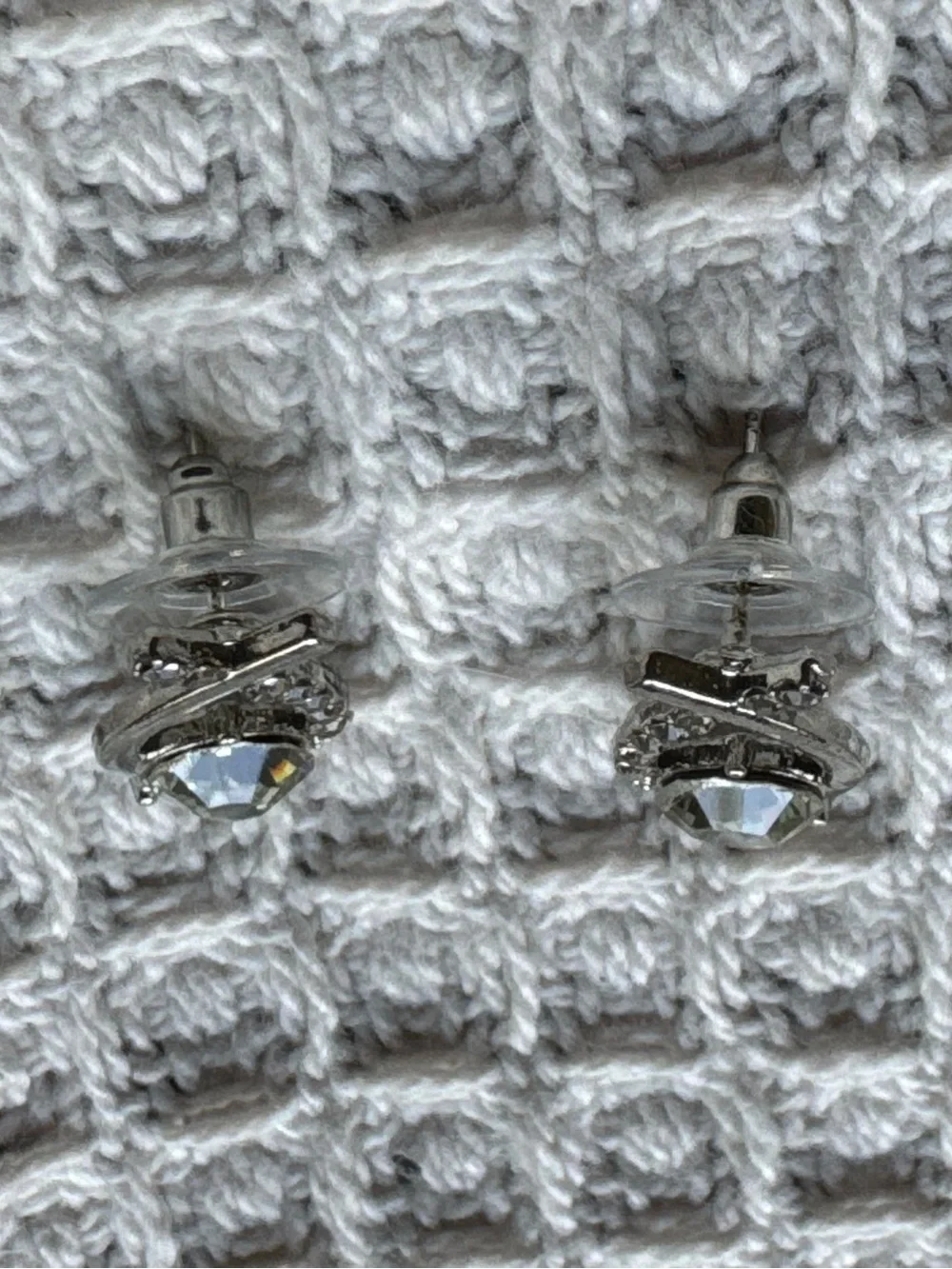 ❤️ Silver Rhinestone Teardrop Stud Earrings Womens Prom Jewelry Wedding